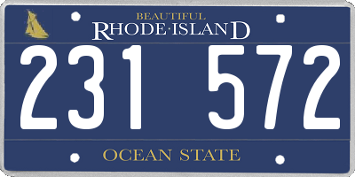 RI license plate 231572