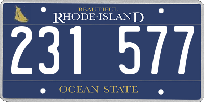 RI license plate 231577