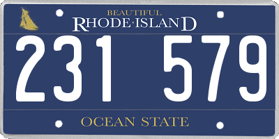 RI license plate 231579