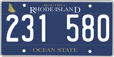 RI license plate 231580