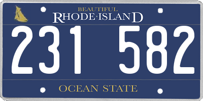 RI license plate 231582