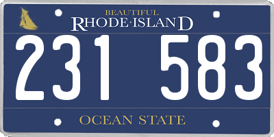 RI license plate 231583