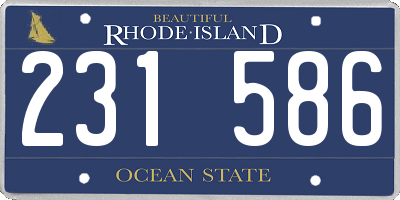 RI license plate 231586