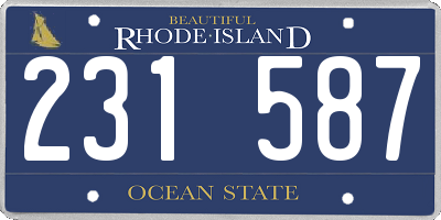 RI license plate 231587