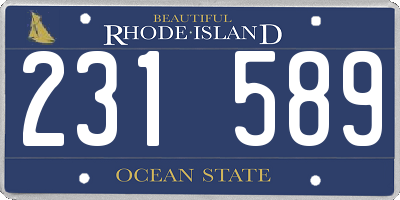 RI license plate 231589