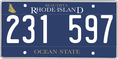 RI license plate 231597