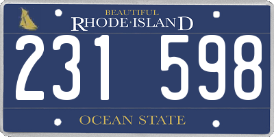 RI license plate 231598