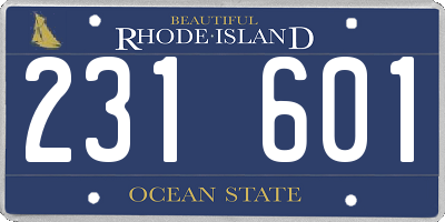 RI license plate 231601