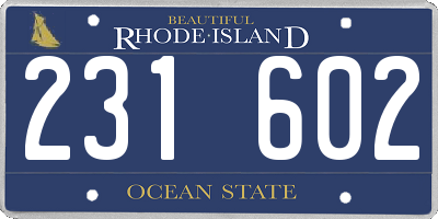 RI license plate 231602