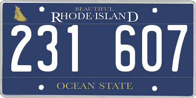 RI license plate 231607