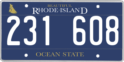 RI license plate 231608
