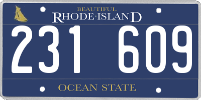 RI license plate 231609