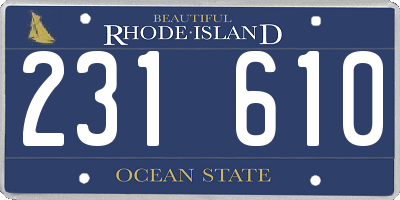 RI license plate 231610