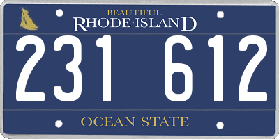RI license plate 231612