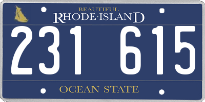 RI license plate 231615