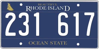 RI license plate 231617
