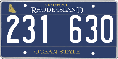 RI license plate 231630