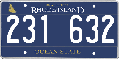 RI license plate 231632