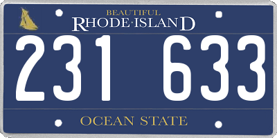 RI license plate 231633