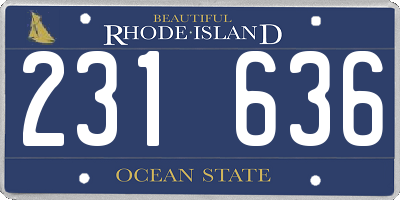 RI license plate 231636