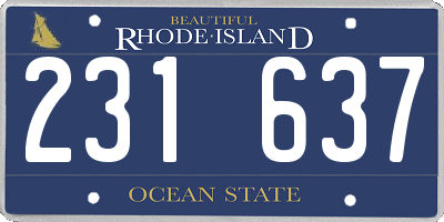 RI license plate 231637