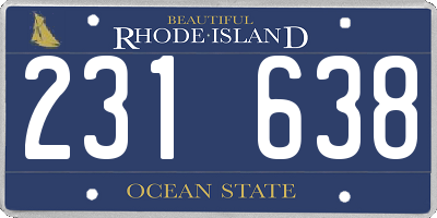 RI license plate 231638