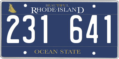 RI license plate 231641