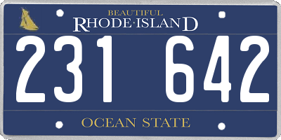 RI license plate 231642