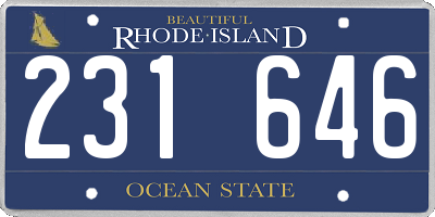RI license plate 231646
