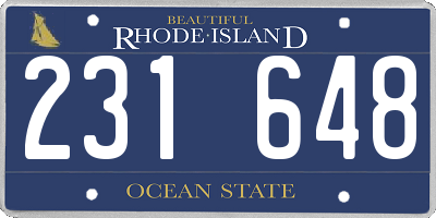 RI license plate 231648