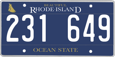 RI license plate 231649