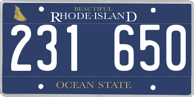 RI license plate 231650