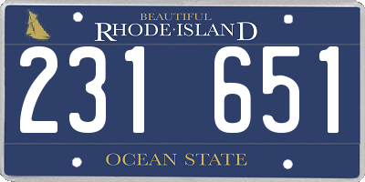 RI license plate 231651