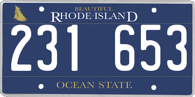 RI license plate 231653
