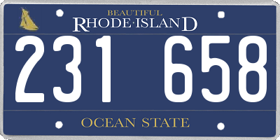 RI license plate 231658