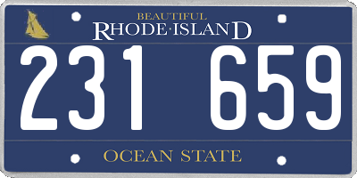RI license plate 231659
