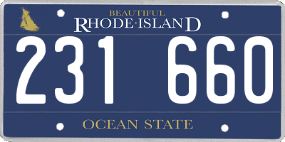 RI license plate 231660