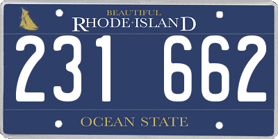 RI license plate 231662
