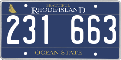 RI license plate 231663