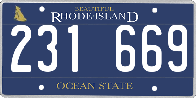 RI license plate 231669
