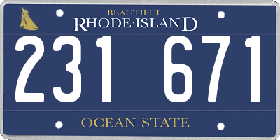 RI license plate 231671