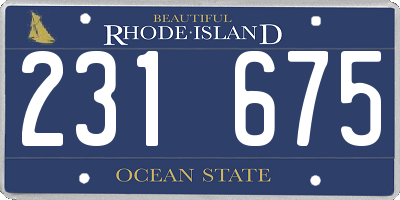 RI license plate 231675