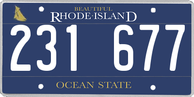 RI license plate 231677