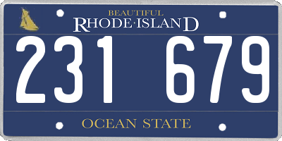 RI license plate 231679