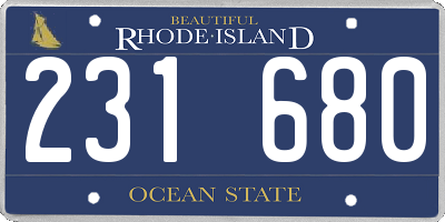RI license plate 231680