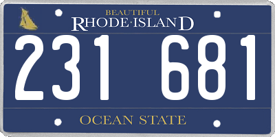 RI license plate 231681