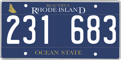 RI license plate 231683