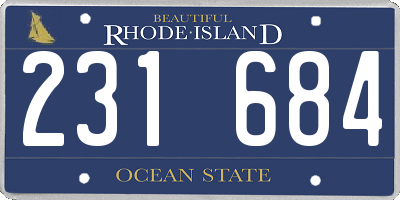 RI license plate 231684