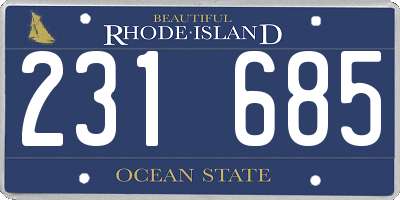 RI license plate 231685