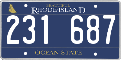 RI license plate 231687